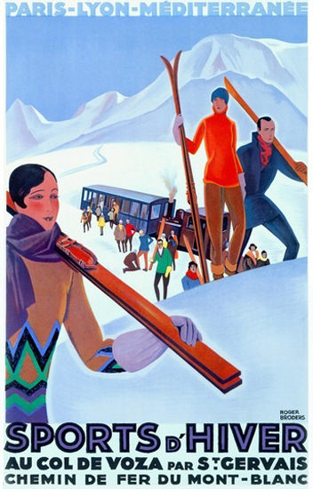 Mont-Blanc Col De Voza St Gervais Skiing Area | Vintage Travel Posters 1891-1970