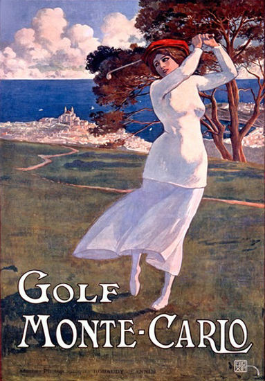 Monte-Carlo Golf Girl | Vintage Travel Posters 1891-1970