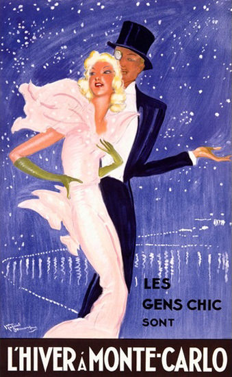 Monte-Carlo L Hiver Les Gens Chic Domergue | Sex Appeal Vintage Ads and Covers 1891-1970