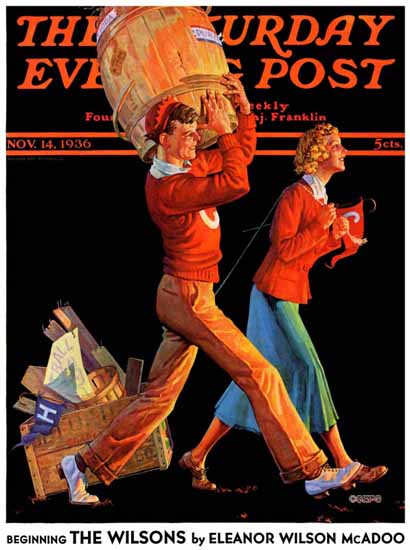 Monte Crews Saturday Evening Post After the Game 1936_11_14 | The Saturday Evening Post Graphic Art Covers 1931-1969