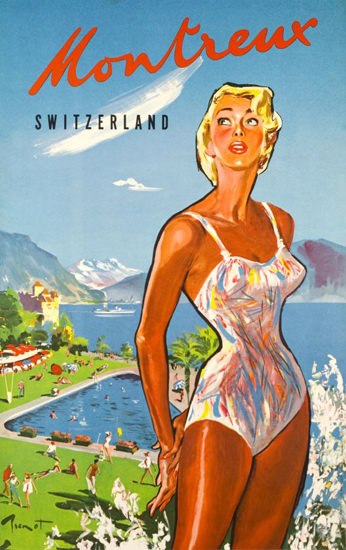 Montreux Suisse Switzerland 1960s Lake Geneva | Sex Appeal Vintage Ads and Covers 1891-1970