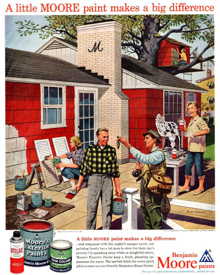 Moore Paints House Painting 1960 | Vintage Ad and Cover Art 1891-1970