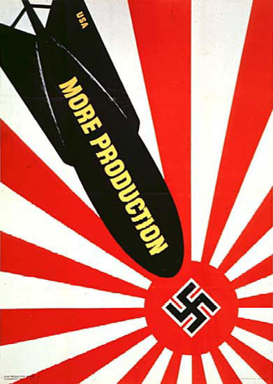 More Production Against Germany And Japan | Vintage War Propaganda Posters 1891-1970