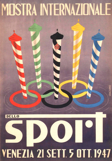 Mostra Internazionale Dello Sport Venezia 1947 | Vintage Ad and Cover Art 1891-1970