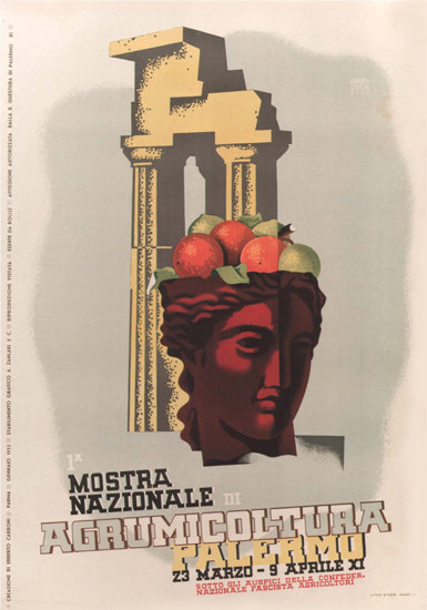 Mostra Nazionale Agrumicoltura Palermo Italia | Vintage Ad and Cover Art 1891-1970