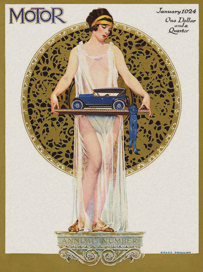 Motor Magazine January 1924 Coles Phillips | Sex Appeal Vintage Ads and Covers 1891-1970