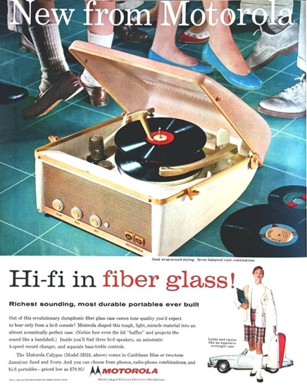 Motorola Hi-Fii In Fiber Glass | Vintage Ad and Cover Art 1891-1970