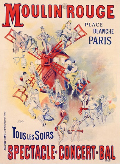 Moulin Rouge Place Blanche Paris Jose Belon | Sex Appeal Vintage Ads and Covers 1891-1970