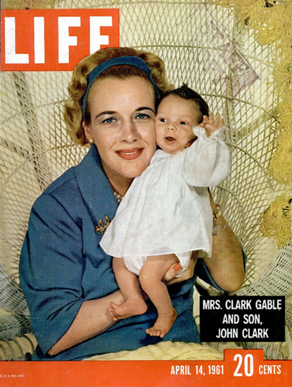 Mrs Clark Gable and son Clark 14 Apr 1961 Copyright Life Magazine | Life Magazine Color Photo Covers 1937-1970