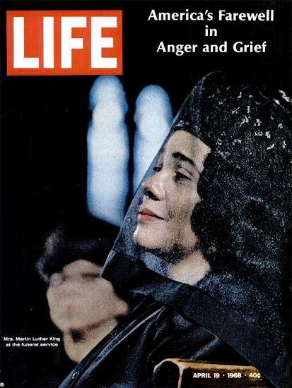 Mrs Martin Luther King at Funeral 19 Apr 1968 Copyright Life Magazine | Life Magazine Color Photo Covers 1937-1970