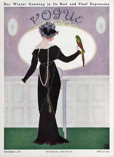 Mrs Newell Tilton Vogue Cover 1911-11-01 Copyright | Vogue Magazine Graphic Art Covers 1902-1958