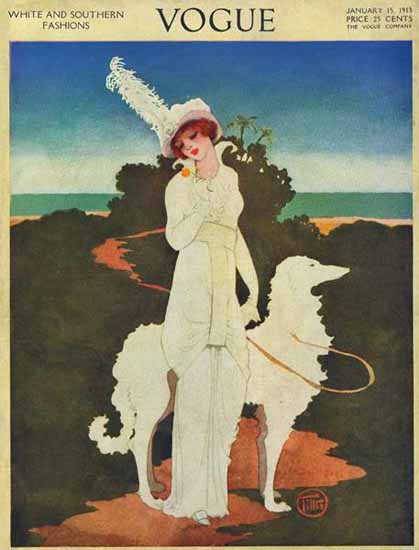 Mrs Newell Tilton Vogue Cover 1913-01-15 Copyright | Vogue Magazine Graphic Art Covers 1902-1958