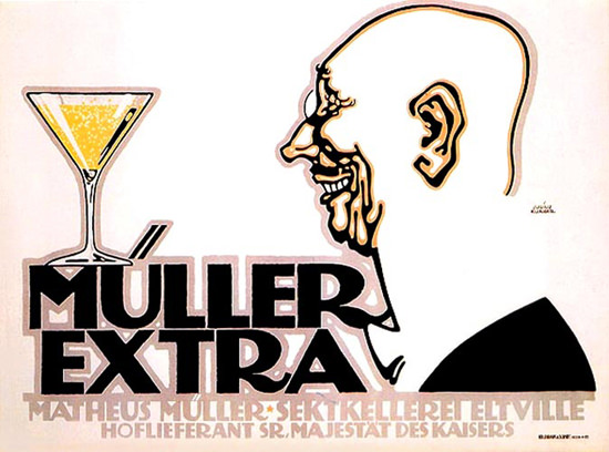 Mueller Extra Sektkellerei Eltville 1912 | Sex Appeal Vintage Ads and Covers 1891-1970