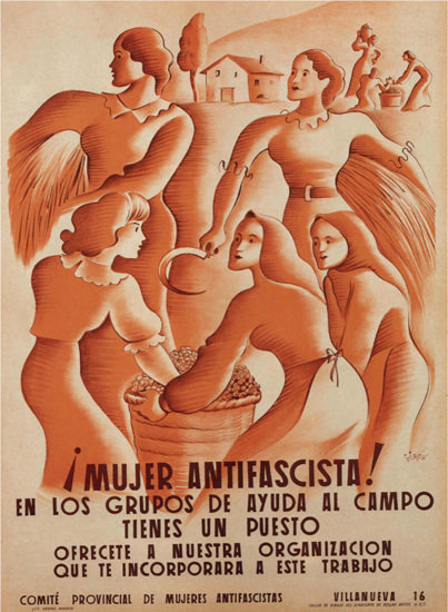 Mujer Antifascista Spain Espana | Vintage War Propaganda Posters 1891-1970