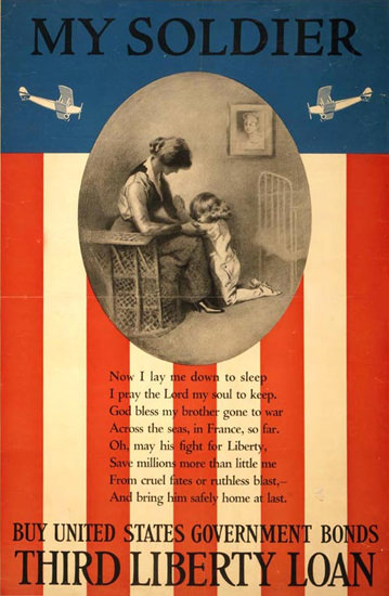 My Soldier Buy United States Government Bonds | Vintage War Propaganda Posters 1891-1970