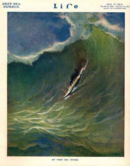 My first Sea Voyage Life Humor Magazine 1914-09-10 Copyright | Life Magazine Graphic Art Covers 1891-1936