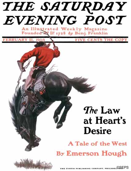 NC Wyeth Saturday Evening Post Cover 1903_02_21 | The Saturday Evening Post Graphic Art Covers 1892-1930