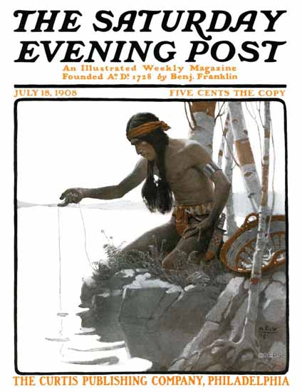 NC Wyeth Saturday Evening Post Cover Art 1908_07_18 | The Saturday Evening Post Graphic Art Covers 1892-1930