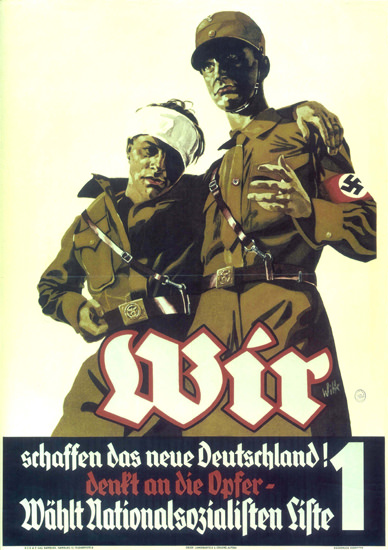 NSDAP Das Neue Deutschland Die Opfer Nazi | Vintage War Propaganda Posters 1891-1970