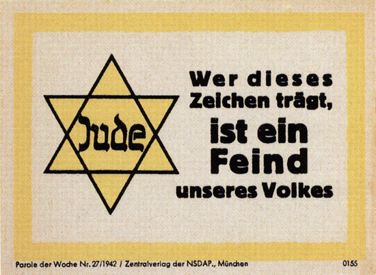 NSDAP Feind Unseres Volkes Judenstern 1942 | Vintage War Propaganda Posters 1891-1970