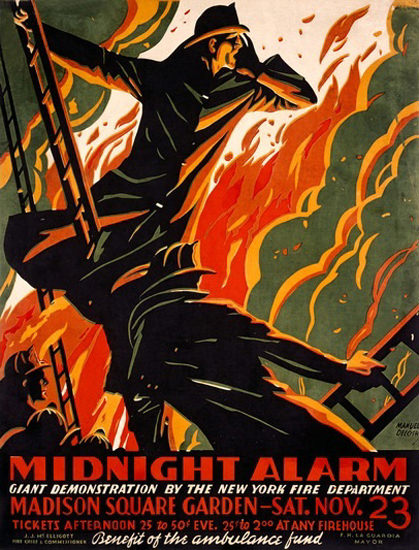 NYFD Midnight Alarm Giant Demonstration | Vintage War Propaganda Posters 1891-1970