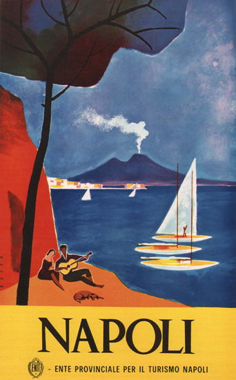 Napoli Vesuvius Italy Italia | Vintage Travel Posters 1891-1970