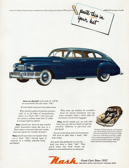 Nash 600 Slipstream Sedan 1948 Since 1902 | Vintage Cars 1891-1970