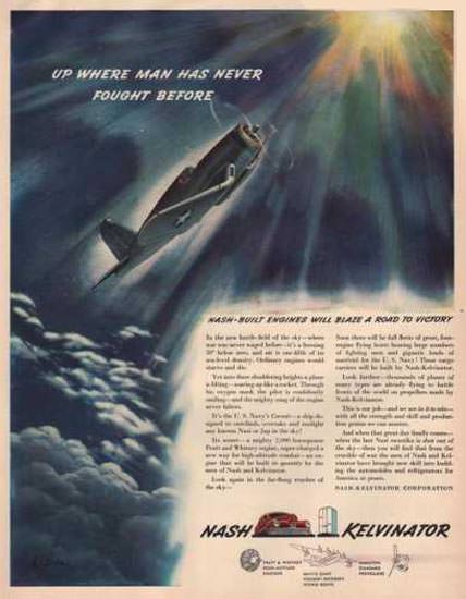 Nash Kelvinator Blaze A Road To Victory 1942 | Vintage War Propaganda Posters 1891-1970