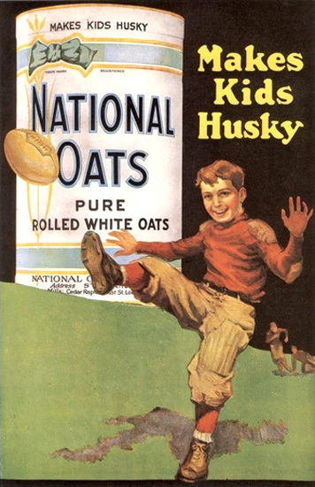 National Oats Pure Rolled Makes Kids Husky | Vintage Ad and Cover Art 1891-1970