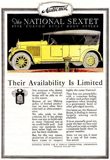 National Sextet 1919 Indianapolis | Vintage Cars 1891-1970