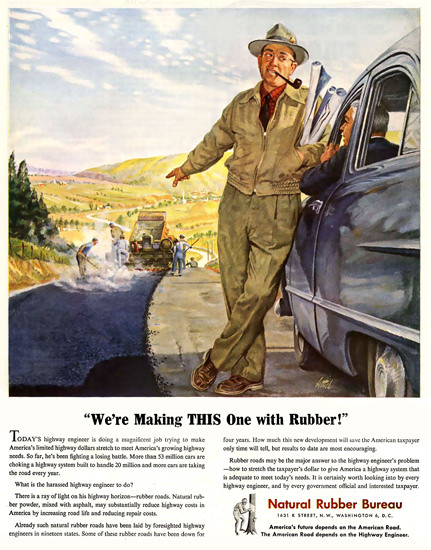 Natural Rubber Bureau Roadman | Vintage Ad and Cover Art 1891-1970