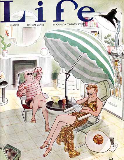 Ned Hilton Life Humor Magazine 1935-03 Copyright | Life Magazine Graphic Art Covers 1891-1936