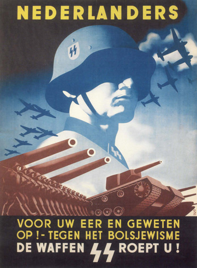 Nederlanders De Waffen SS Roept U Netherlands | Vintage War Propaganda Posters 1891-1970