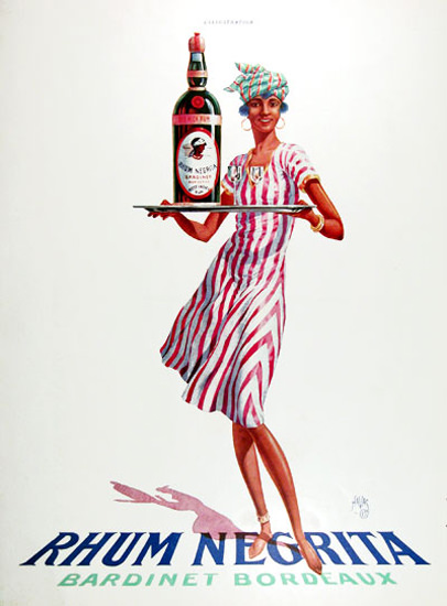 Negrita Rhum Bardinet Bordeaux France 1928 | Sex Appeal Vintage Ads and Covers 1891-1970