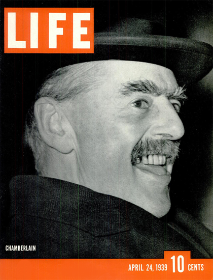 Neville Chamberlain 24 Apr 1939 Copyright Life Magazine | Life Magazine BW Photo Covers 1936-1970