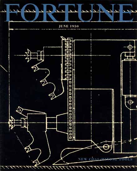 New Coal Mining Tools Fortune Magazine June 1950 Copyright | Fortune Magazine Graphic Art Covers 1930-1959