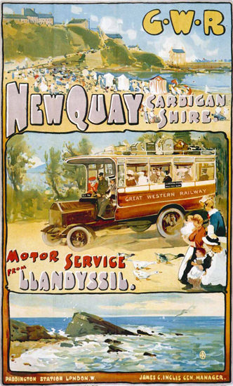 New Quay Cardigan Shire Llandyssil GWR London | Vintage Travel Posters 1891-1970