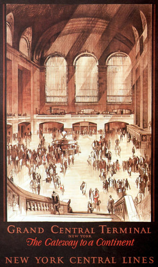 New York Central Lines Central Terminal 1927 | Vintage Travel Posters 1891-1970