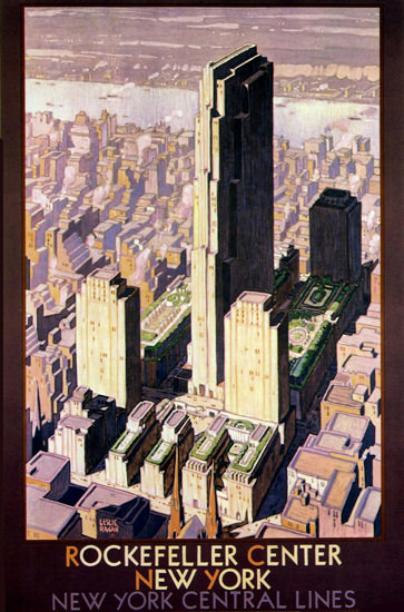 New York Central Lines Rockefeller Center 1936 | Vintage Travel Posters 1891-1970