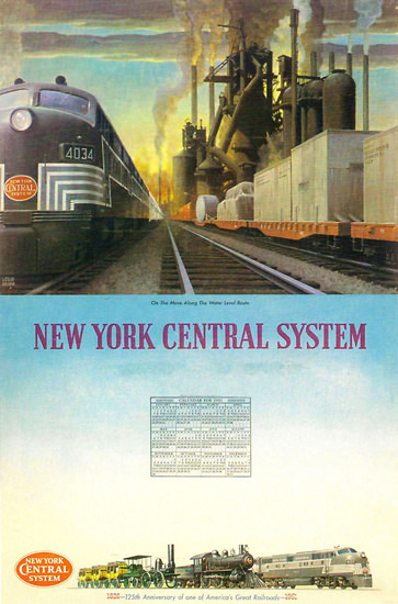 New York Central System 1951 Locomotives | Vintage Travel Posters 1891-1970