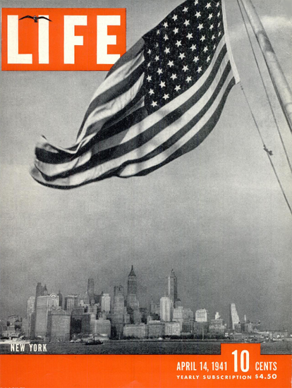 New York in Stars and Stripes 14 Apr 1941 Copyright Life Magazine | Life Magazine BW Photo Covers 1936-1970