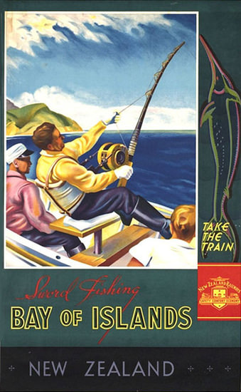 New Zealand Bay Of Islands 1930s Holmwood | Vintage Travel Posters 1891-1970