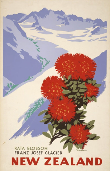 New Zealand Rata Franz Josef Glacier 1930s | Vintage Travel Posters 1891-1970