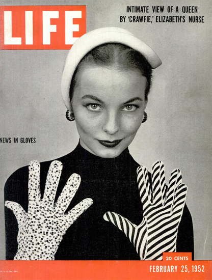 News in Gloves 25 Feb 1952 Copyright Life Magazine | Life Magazine BW Photo Covers 1936-1970