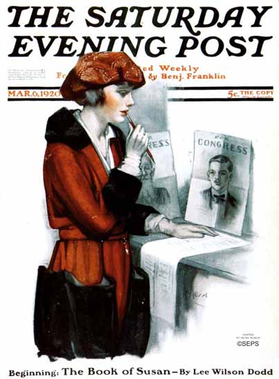 Neysa McMein Artist Saturday Evening Post 1920_03_06 | The Saturday Evening Post Graphic Art Covers 1892-1930