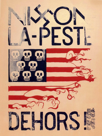 Nixon La Peste Dehors France Nixon The Pest | Vintage War Propaganda Posters 1891-1970