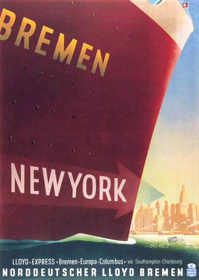 Norddeutscher Lloyd Bremen New York Express | Vintage Travel Posters 1891-1970