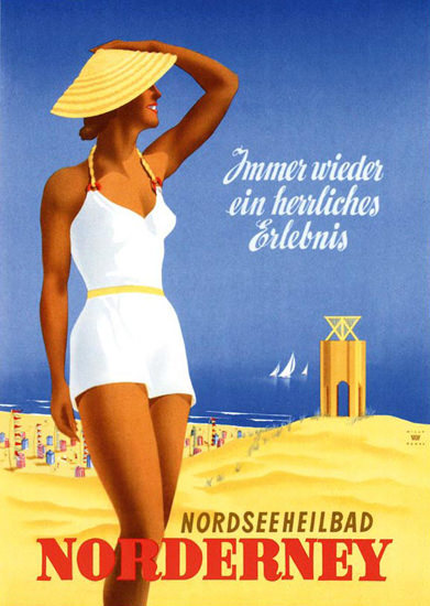 Norderney Nordseeheilbad 1930s Lido Germany | Sex Appeal Vintage Ads and Covers 1891-1970