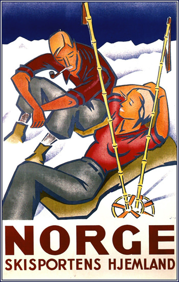 Norge Skisportens Hjemland 1936 Engebret | Sex Appeal Vintage Ads and Covers 1891-1970