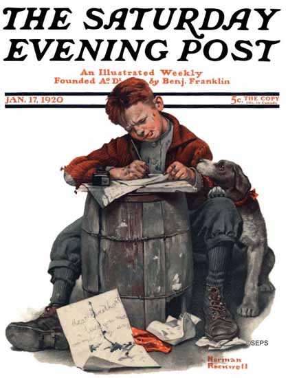 Norman Rockwell Artist Saturday Evening Post 1920_01_17 | The Saturday Evening Post Graphic Art Covers 1892-1930